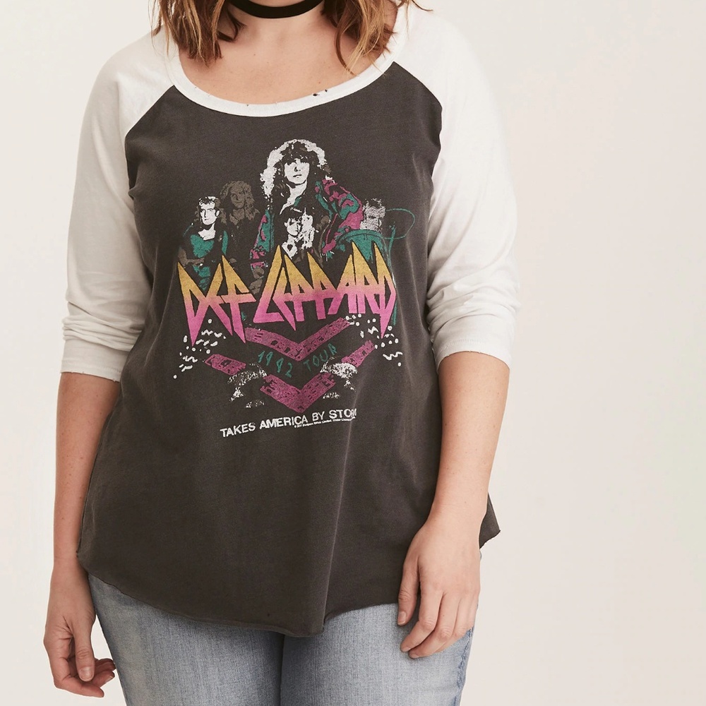 Torrid Def Leppard distressed Concert Tunic